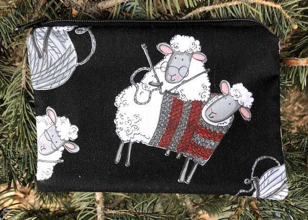 Knitting Sheep Goldie zippered bag