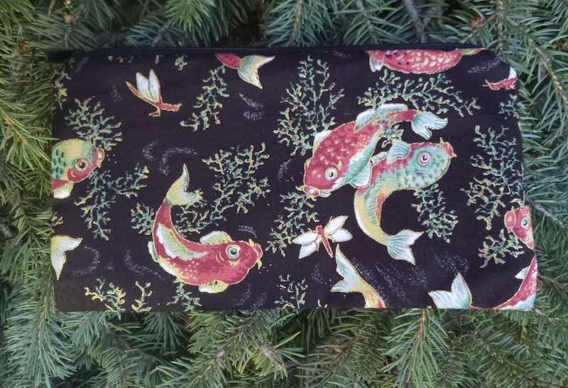 Koi on Black Deep Scribe pen and pencil case
