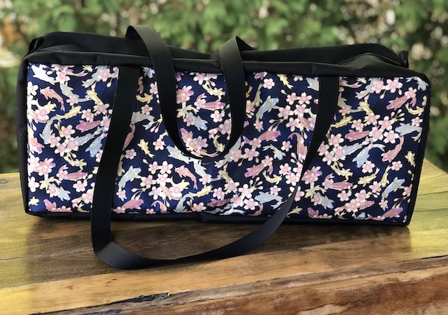 Koi on Navy Mahjongg Storage Set The Zippered Tote-ster and Large Zini