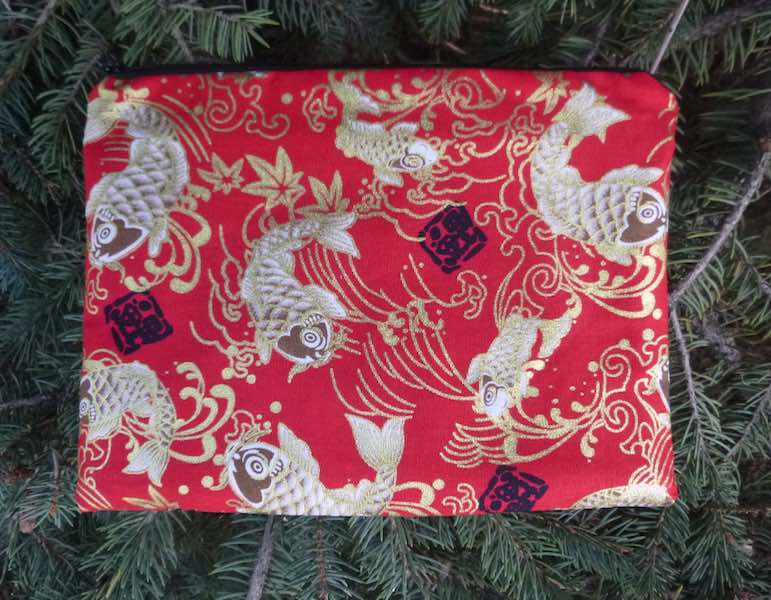 Koi on Red Mahjongg card and coin purse, The Slide