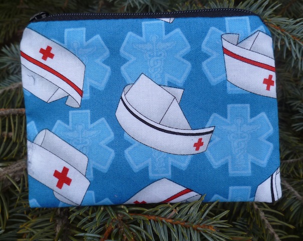 Nurses caps on blue Coin Purse, The Raven