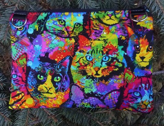 Painted Cats Morning Glory convertible clutch wristlet or shoulder bag