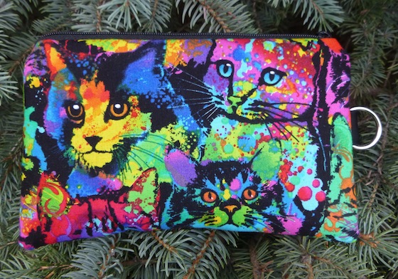 Painted Cats Mini Wallet Purse Organizer, The Sweet Pea