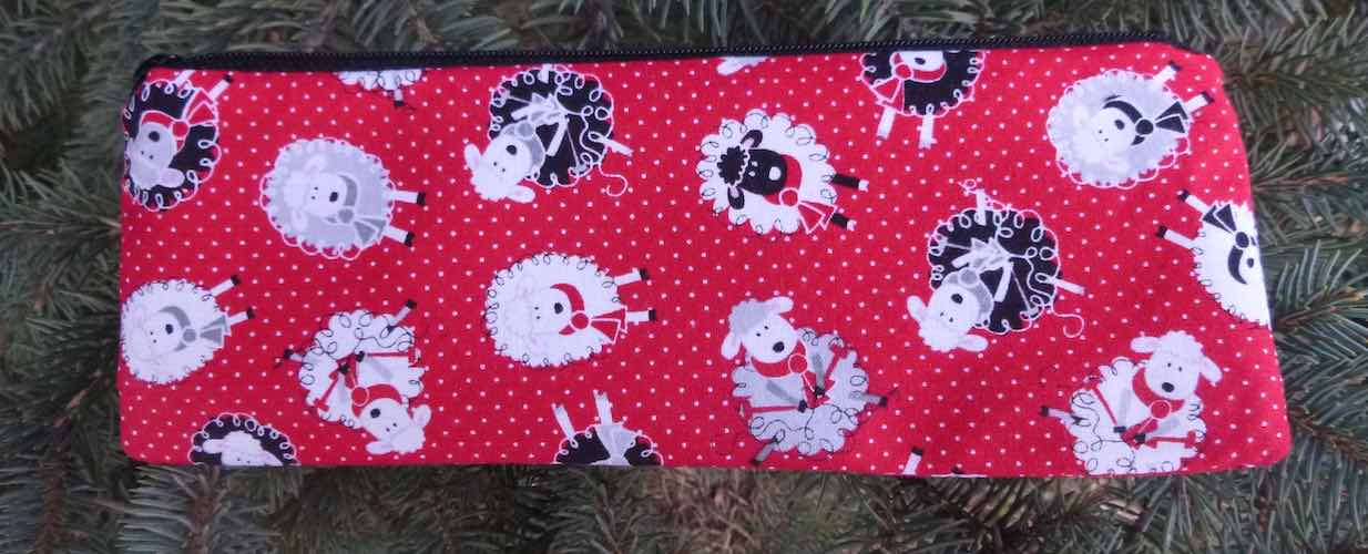 Pin Dot Sheep pen and pencil case, crochet hook pouch, The Scribe