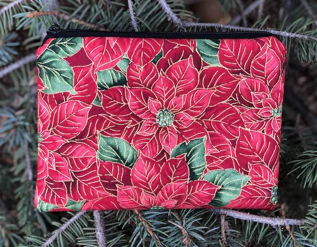 Poinsettia Profusion Goldie zippered bag