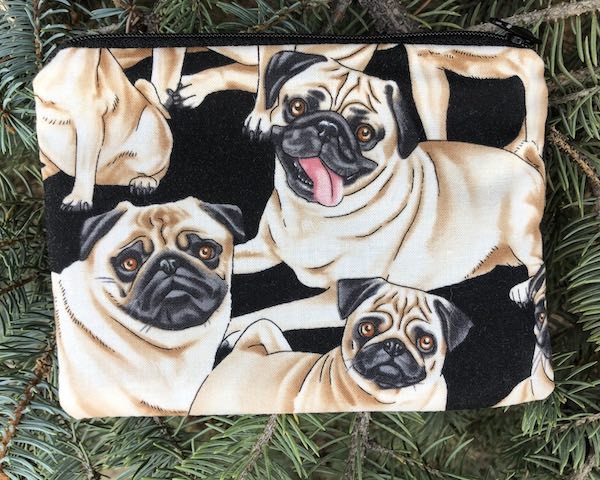 Pugs Goldie zippered bag
