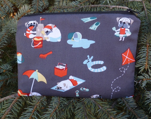 Pugs Day Off zippered bag, The Scooter