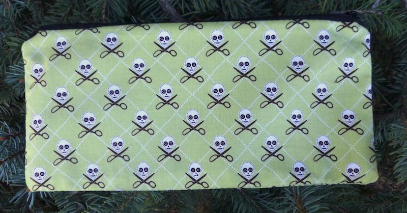 Quilt Pirates pouch for 8" knitting needles or reusable utensils, The Deep Sleek