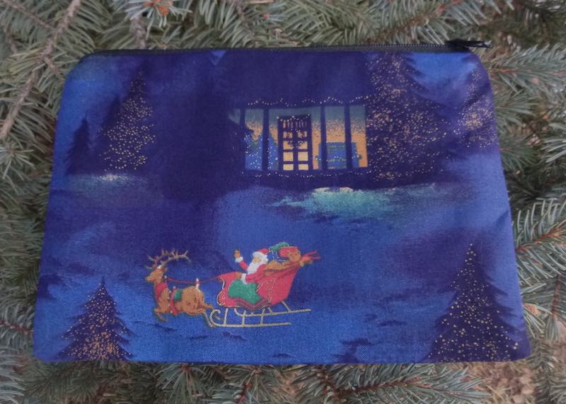 Santa's Visit zippered bag, The Scooter
