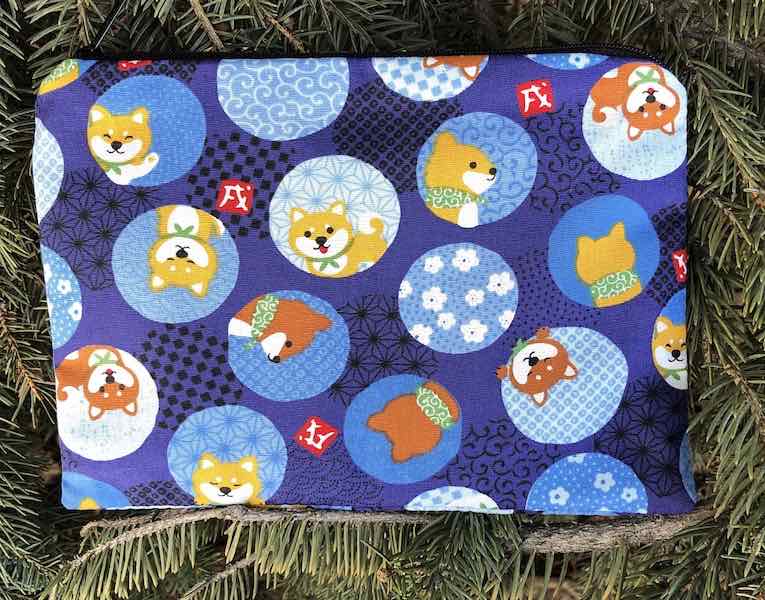 Shiba Inu in Circles zippered bag, The Scooter