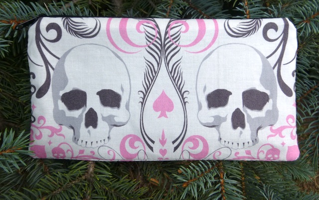 Pink Skull Scroll Deep Scribe pen and pencil case - CLEARANCE