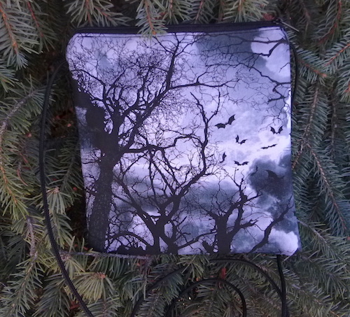 Soaring Bats Robin, a smart phone purse on a string