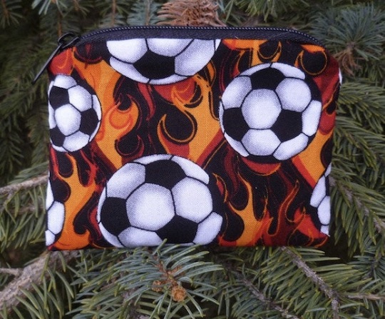 Soccer balls and flames Coin Purse, The Raven