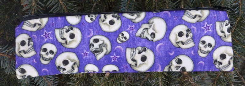 Speaking Skulls, pouch to carry paper or reusable straws, The Strawz