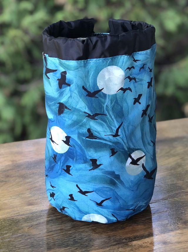 Swirling Ravens SueBee Round Drawstring Bag