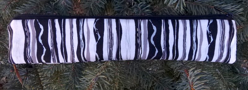 Waterfall Stripe low profile case to carry a reusable straw, The Skinny Strawz