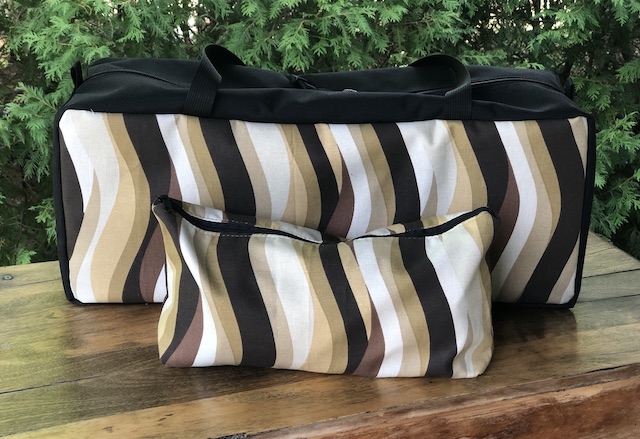 Wavy Stripes Mahjongg Storage Set The Zippered Tote-ster and Large Zini