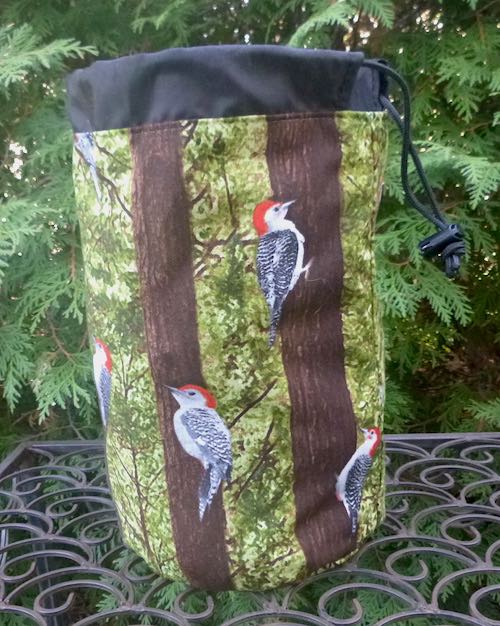 Woodpecker SueBee Round Drawstring Bag
