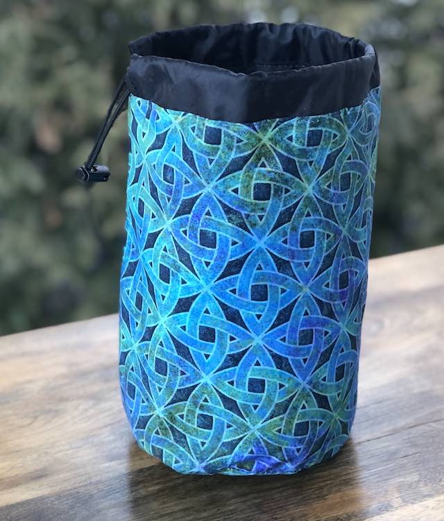 Woven Celtic Knots SueBee Round Drawstring Bag