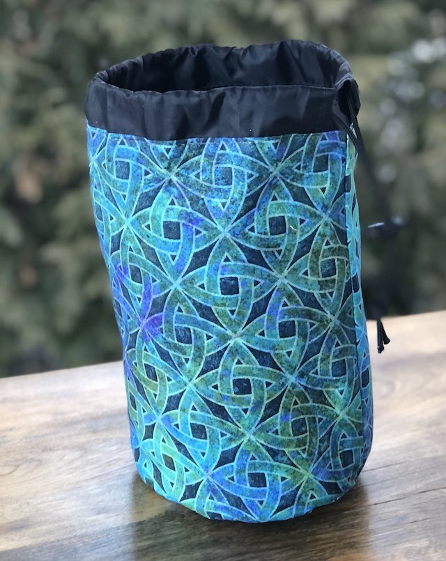 Woven Celtic Knots SueBee Round Drawstring Bag