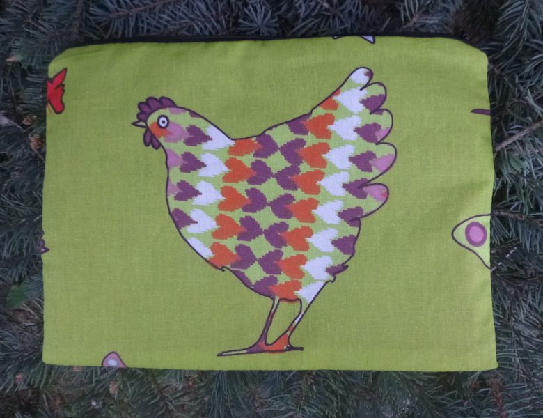 Patterned Chickens Mahjongg card and coin purse, The Slide