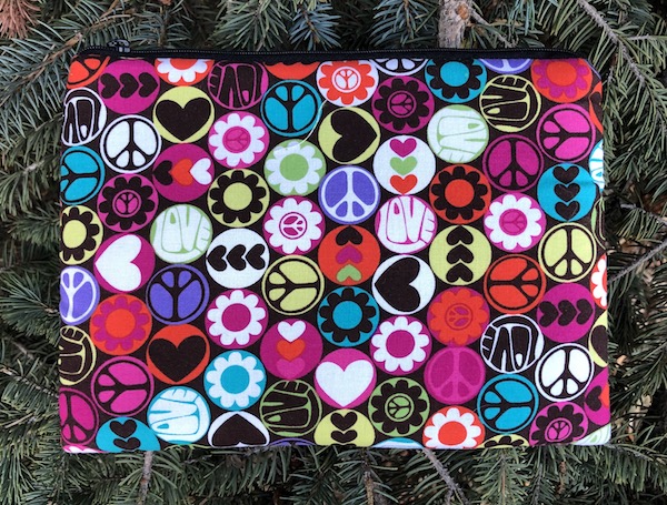 Peace Buttons padded case for small tablets and e-readers, The Elm - CLEARANCE
