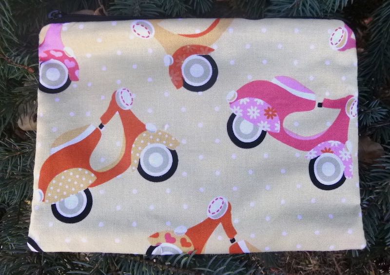 Scooters on Sorbet zippered bag, The Scooter