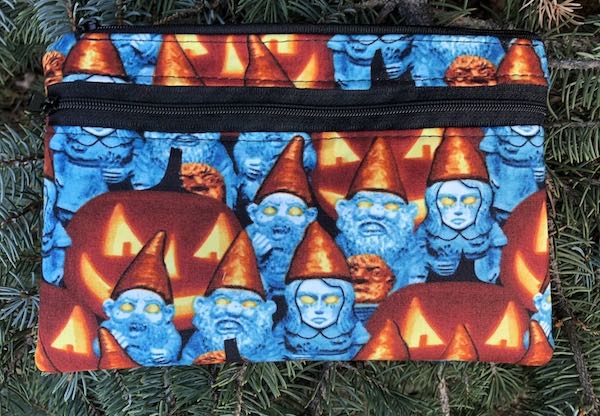 Zombie Gnomes clutch, smart phone wallet, mini shoulder bag, up to iPhone 8 Plus wallet, The Wisteria - Glow in the dark faces