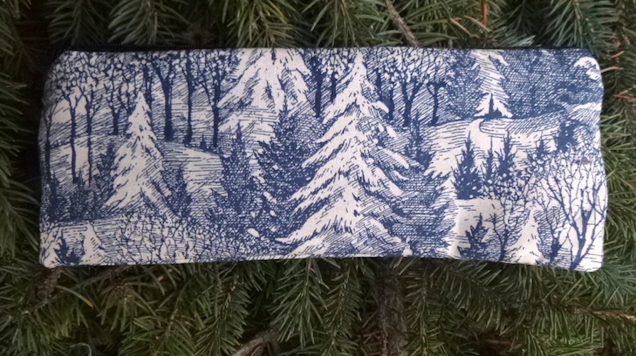 Blue Forest pen and pencil case, crochet hook pouch, The Scribe