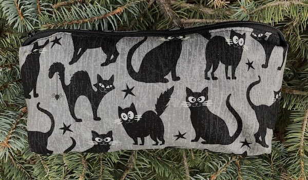 Black Cats with glow in the dark eyes flat bottom bag, The Zini