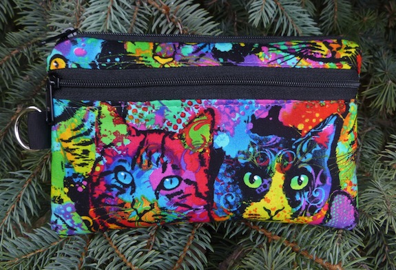 Painted Cats Mini Wallet Purse Organizer, The Sweet Pea
